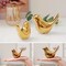2 Pieces Small Birds Statues Home Decor Modern Style Birds Decorative Ornaments for Living Room, Bedroom, Office Desktop, Cabinets (Gold Birds)